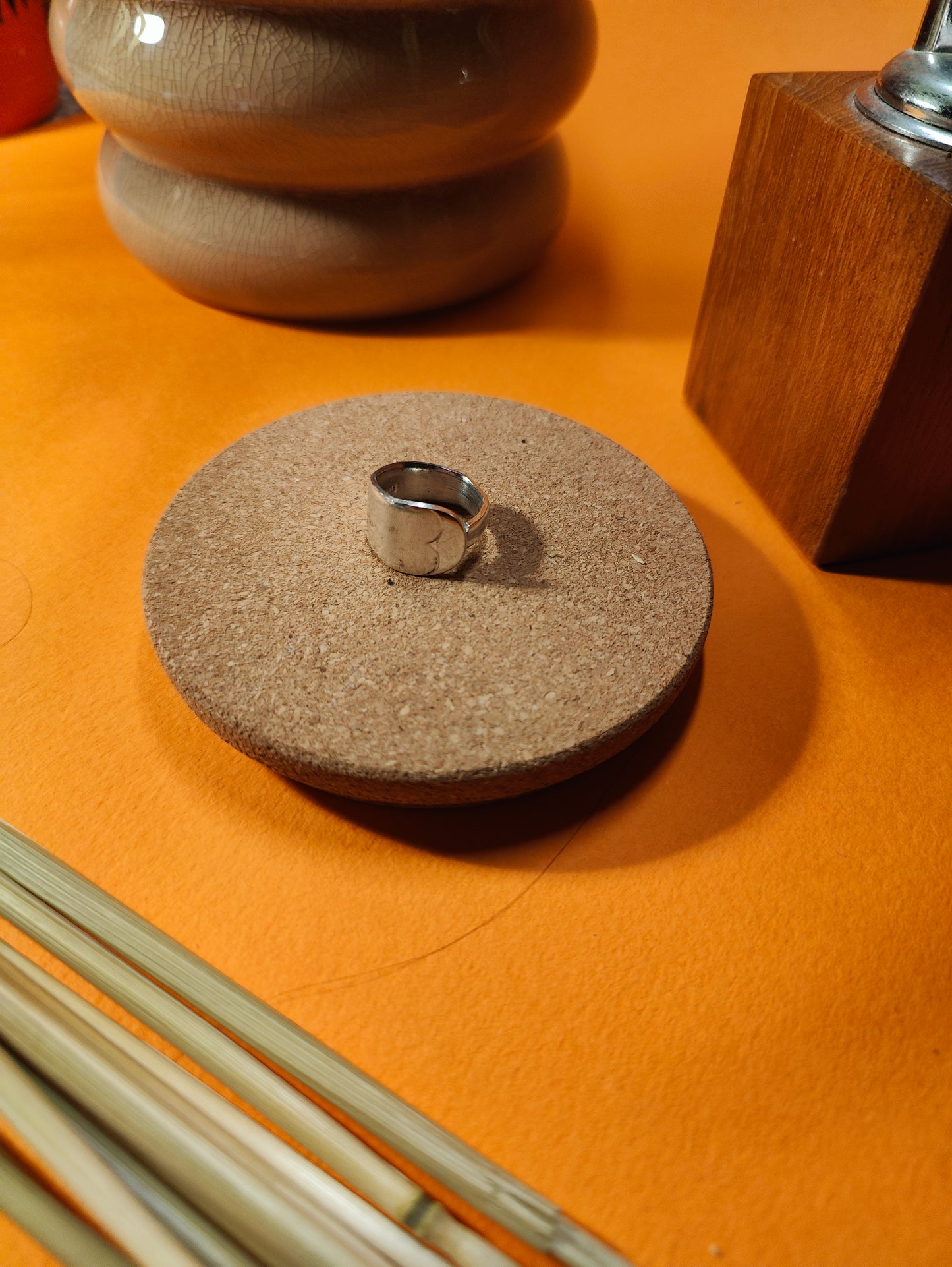 Silver-Plated Tea Spoon Teardrop Ring