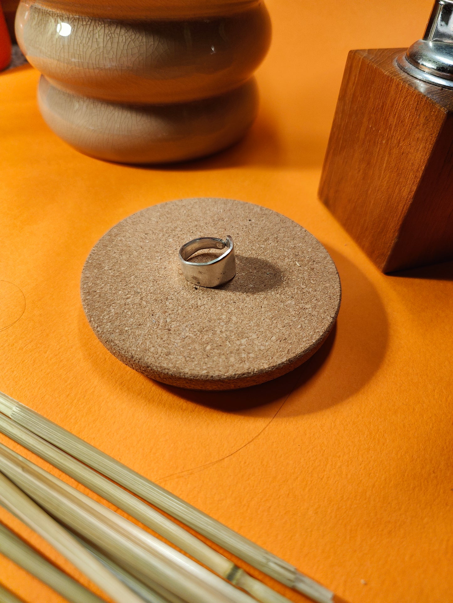 Silver-Plated Tea Spoon Teardrop Ring